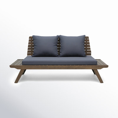Lavinia 65" Outdoor Wooden Loveseat with Cushions by AllModern
