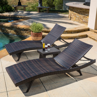 East Village 3 Piece Sun Lounger Set with Table by Ivy Bronx