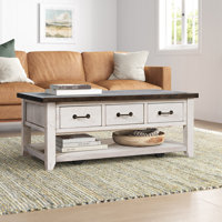 Karley Solid Wood 4 Legs Coffee Table with Storage by Laurel Foundry Modern Farmhouse