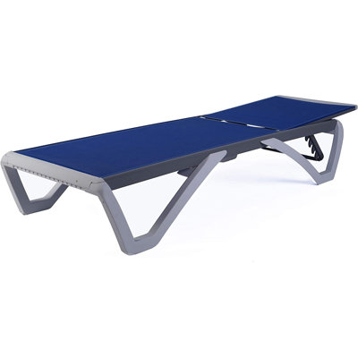 Henryk Patio Chaise Lounge Chair - Full Flat Alumium & Resin Leg Outdoor Reclining Adjustable Chair