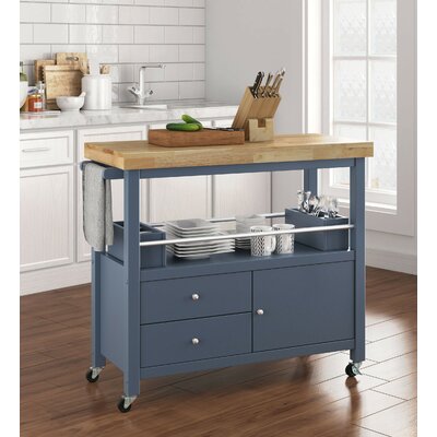 Gerolakkos ClickDecor Anson Kitchen Island Bar Cart with Storage by ClickDecor