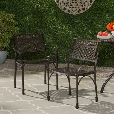 Veronica Outdoor Patio Dining Chair by Fleur De Lis Living