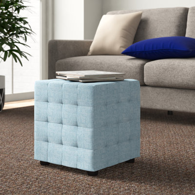 Gelene 14" Tufted Square Cube Ottoman by Charlton Home