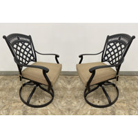 Ellston Swivel Patio Dining Armchair with Cushion by Darby Home Co