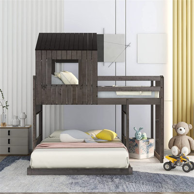 Scholl Twin Over Full Solid Wood Platform Loft Bed by Zoomie Kids by Zoomie Kids
