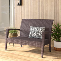 Kassiopeia 50" Wide Wicker Outdoor Loveseat by Mercury Row