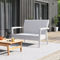 Kassiopeia 50" Wide Wicker Outdoor Loveseat by Mercury Row