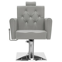 Hartnett Barber Chair with Metal Frame, Swivel Salon Chair Faux Leather by Symple Stuff