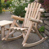 Welles Solid Wood Gliding Adirondack Chair by Symple Stuff