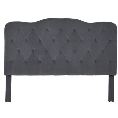 Newhall Queen Velvet Upholstered Panel Heaboard by Canora Grey