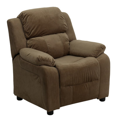 Degnan Deluxe Padded Contemporary Kids Recliner with Storage Arms by Isabelle & Max