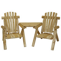 Homer Solid Wood Adirondack Chair with Table by Loon Peak