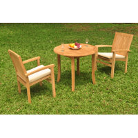 Rickey Round 4 - Person Teak Dining Set by Rosecliff Heights