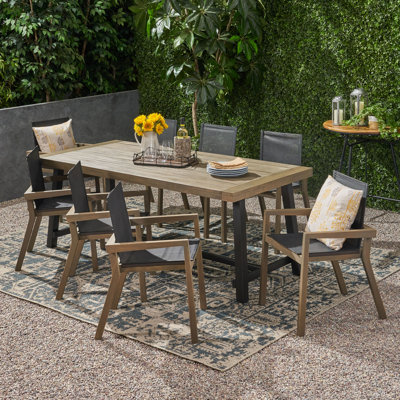 Asheton Rectangular 8 - Person 79" Long Dining Set by Wade Logan
