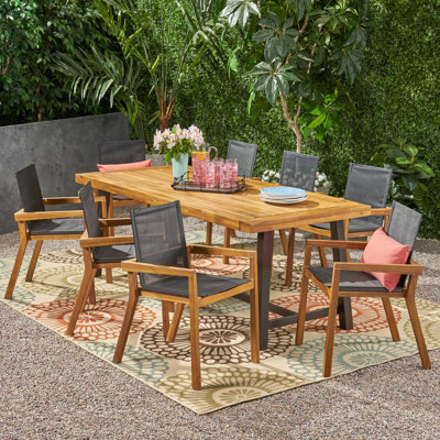 Asheton Rectangular 8 - Person 79" Long Dining Set by Wade Logan