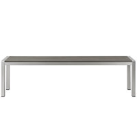 Modway Shore Aluminum Outdoor Patio Bench in Silver Gray by Modway