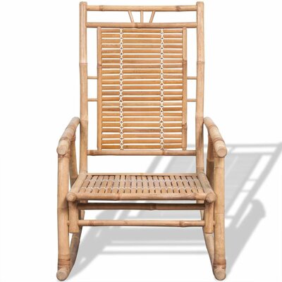 Rocking Chair with Cushion Bamboo Sun Lounger 1.6"/2.8"