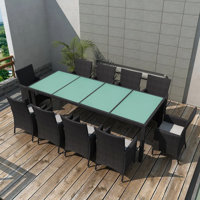 Kruse Rectangular 10 - Person Dining Set with Cushions by Brayden Studio