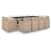 Roloff Rectangular 12 - Person Dining Set with Cushions by Brayden Studio