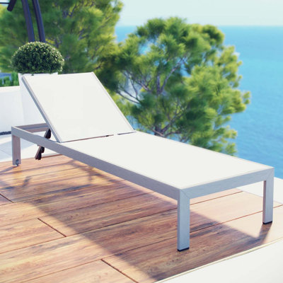 Modway Shore Aluminum Mesh Outdoor Patio Poolside Chaise Lounge Chair by Modway