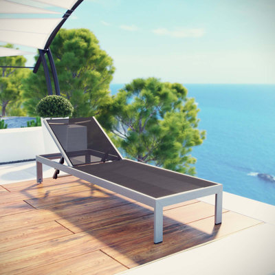 Modway Shore Aluminum Mesh Outdoor Patio Poolside Chaise Lounge Chair by Modway