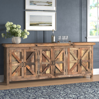 Ezekiel 84" Wide Solid Wood Sideboard by Steelside