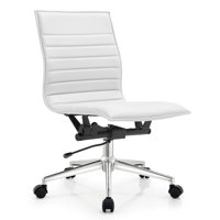 Lindholm Mid Century Modern Contemporary Ergonomic Office Chair Modern Wide Armless With Wheels Pads Arm Faux Leather Swivel Adjustable Executive Pads by Orren Ellis