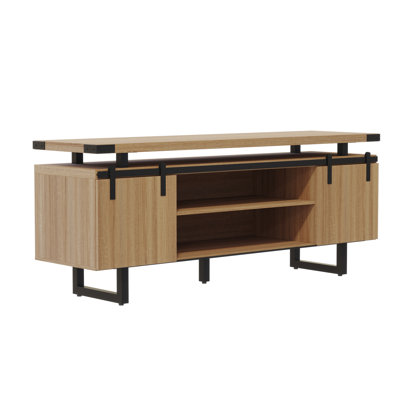 Mirella Low Wall Cabinet Wood Doors
