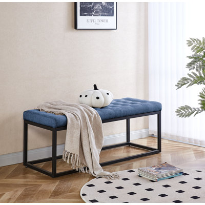 Shauny Fabric Bench with Metal Legs by Ebern Designs