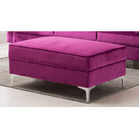 Marchese 44" Wide Velvet Rectangle Standard Ottoman by Rosdorf Park