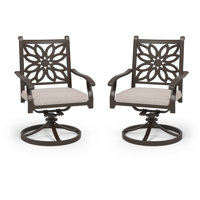 Ragusa Swivel Patio Dining Armchair with Cushion by Red Barrel Studio