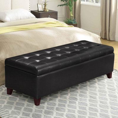 Loggins Faux Leather Storage Bench by Winston Porter