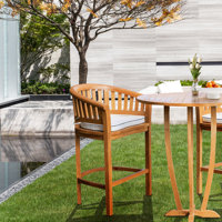Meyer 30" A-Grade Teak Wood Patio Bar Stool