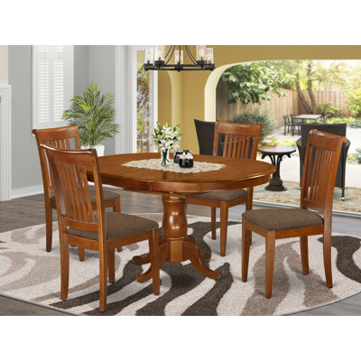 Lawanda 5 - Piece Butterfly Leaf Rubberwood Solid Wood Dining Set by Alcott Hill