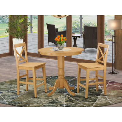 Smyth Counter Height Rubberwood Solid Wood Dining Set by Charlton Home