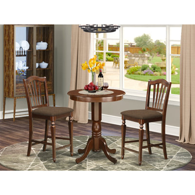 Smithson Counter Height Rubberwood Solid Wood Dining Set by Charlton Home