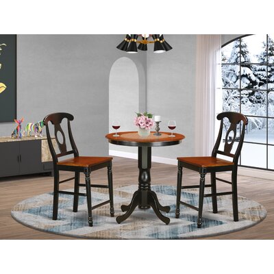 Smithson Counter Height Rubberwood Solid Wood Dining Set by Charlton Home