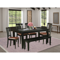 Sisneros 6 - Piece Rubberwood Solid Wood Dining Set by Charlton Home