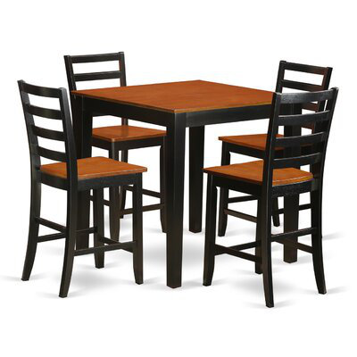 Sperling 5 - Piece Counter Height Rubberwood Solid Wood Dining Set by Charlton Home