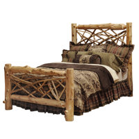 Traditional Cedar Log Solid Wood Low Bed by Fireside Lodge