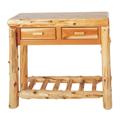 Traditional Cedar Log Two Drawers Console Table by Fireside Lodge