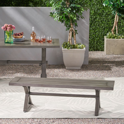 Oyler Modern Outdoor Aluminum Picnic Bench by Gracie Oaks