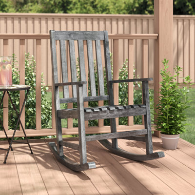 Outdoor Rocking Solid Wood Chair by Alcott Hill