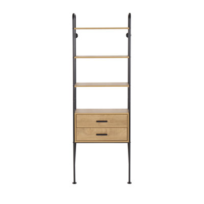 Kaed Industrial Bookcase In Black And Brown Wood By 17 Stories