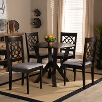 Frances 5 - Piece Ruberwood Solid Wood Dining Set by Red Barrel Studio