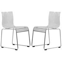 Jarnagin Modern Acrylic Dining Chair – Transparent Kitchen Side Chair with Chrome Steel Frame, Stackable and Lightweight with Floor Protectors for Din by Orren Ellis