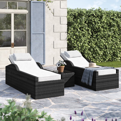 Almanza 77.95" Long Reclining Outdoor Chaise Lounge with Cushions by Sol 72 Outdoor
