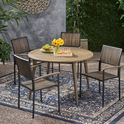 Forestal Round 4 - Person 47.25" Long Dining Set by Latitude Run
