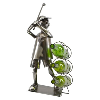Ryson Golf Player Standing 3 Bottle Tabletop Wine Bottle Rack by Ebern Designs