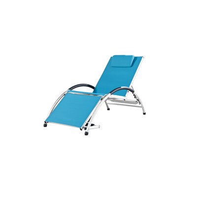 Vivere Dematteo Aluminum Reclining Dockside Lounger Made with Premium Phifertex Outdoor Fabric